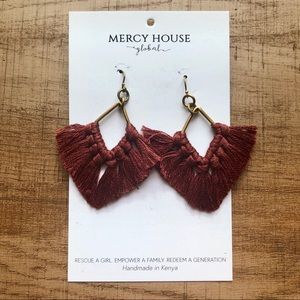 New! Mercy House Global Fringe Earrings Brown